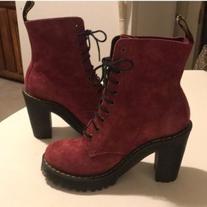 NWOT red Doc Martens Kendra lace up ankle boots